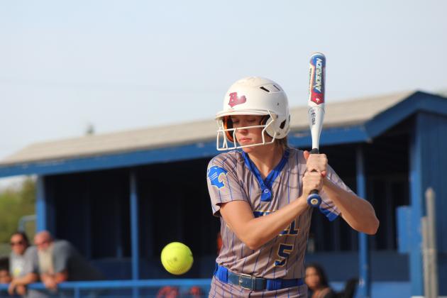 Bethel senior Brooklyn Duff prepares to hit a single during the slow pitch double header with Davenport on April 8. The Lady Wildcats won both games, 12-0 and 10-0. Countywide &amp; Sun/Natasha Dunagan