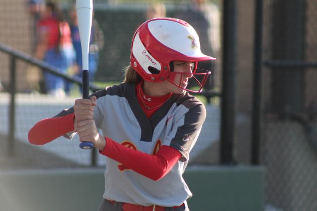Dale’s Holland Herring prepares to hit a home run during the Dale Slowpitch Festival.