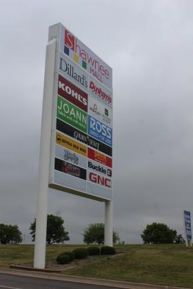 After their original brick signs at the western and southern entrances were destroyed by the April 19, 2023 tornado, the Shawnee Mall has a big new sign, which lists a few new businesses that opened in the past year.  Countywide &amp; Sun/Natasha Dunagan