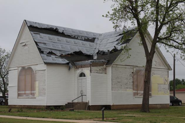 Stubblefield Chapel, on the OBU campus, still needs roof and window repair since the April 19, 2023 tornado. It also lost its steeple. According to the Wikimedia Commons website, the church was built in 1895 and was moved to this location in 1963. Countywide &amp; Sun/Natasha Dunagan