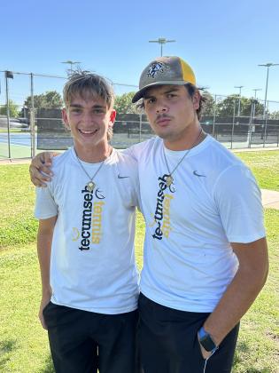 Tecumseh's #1 Doubles Team of Jaxon Kuhn and Noah Henson placed third at regionals, qualifying them for state. Photo provided.