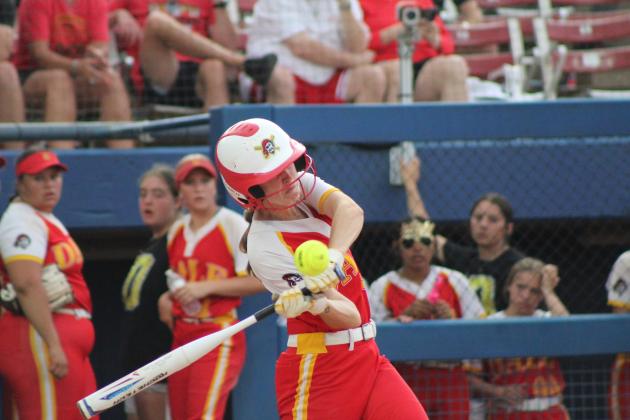 Dale's Gracee Waller prepares for a hit in the fourth inning of the Class 4A Slow Pitch State Championship against Silo on April 30. That day, they beat Stroud, 15-1, and Latta, 14-5, but fell to the #4-ranked Silo, 4-14. The Lady Pirates end their season as the Class 4A State Runners-Up, with a record of 33-9.  Countywide &amp; Sun/Natasha Dunagan