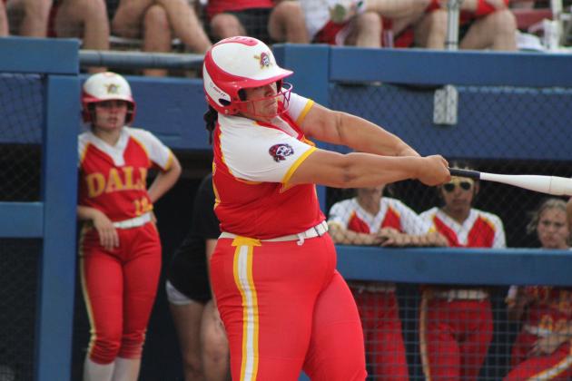 Dale's Kelbey Welcher smacks it out of the park in a home run during the fourth inning of the Class 4A Slow Pitch State Championship against Silo on April 30. That day, they beat Stroud, 15-1, and Latta, 14-5, but fell to the #4-ranked Silo, 4-14. The Lady Pirates end their season as the Class 4A State Runners-Up, with a record of 33-9.  Countywide &amp; Sun/Natasha Dunagan
