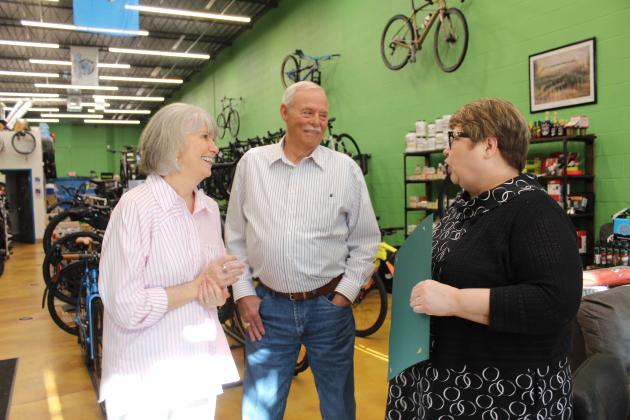 Mary Carter speaks with Mr. and Mrs. Lamb.