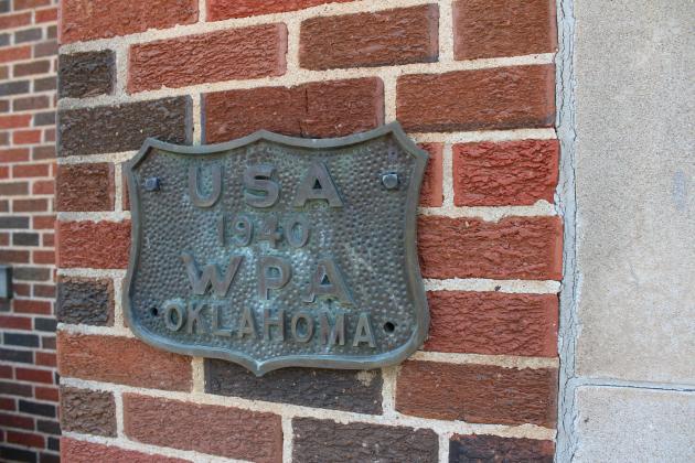 Wilson Elementary 1940 WPA Plaque on Newer Addition
