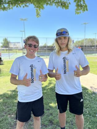 Tecumseh's #2 Doubles Team of Jessy Thoma and Ted Belshe placed third at regionals, qualifying them for state. Photo provided.