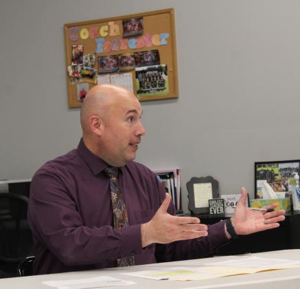 Tecumseh Superintendent Robert Kinsey speaks to the Board of Education at the May 28 meeting. Countywide &amp; Sun/Natasha Dunagan