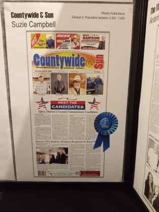 First place in Front Page Design for Suzie Campbell
