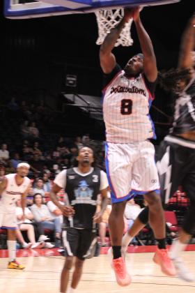 Potawatomi Fire Forward K.D. Moore gets the basket and the foul in the second game of the Central Conference Semifinals against the Wichita Skykings, June 1 at FireLake Arena. Moore contributed 30 points in this game. The Fire continues their winning streak of 20 games in the regular season and both games in the Semifinals. They will play in the Finals, possibly beginning today (June 6). Watch their website, potawatomifire.com, for updates. Countywide &amp; Sun/Natasha Dunagan