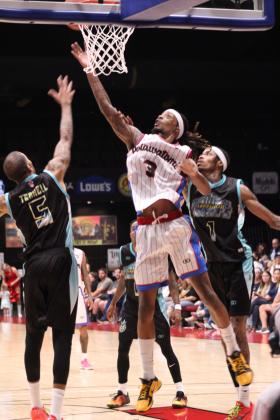 Potawatomi Fire Forward Ricky Artis II fights to make his rebound a basket during the second West Regional game for The Basketball League on June 15. The Fire remains undefeated, and are now Regional Champions. They have two games left - TBL Finals away game #1 today (June 20) with the St. Louis Griffins and the TBL Finals home game #2 at FireLake Arena on June 23 at 7 pm - to defend their 2023 national title. Countywide &amp; Sun/Natasha Dunagan
