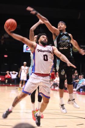 Potawatomi Fire Point Guard Deshawn Munson tries for a one-handed slam at the end of the third quarter in the second western regional game against the LA Ignite on June 15. The Fire remains undefeated, and are now The Basketball League West Region Champions. They have two games left - TBL Finals away game #1 today (June 20) with the St. Louis Griffins and the TBL Finals home game #2 at FireLake Arena on June 23 at 7 pm - to defend their 2023 national title. Countywide &amp; Sun/Natasha Dunagan