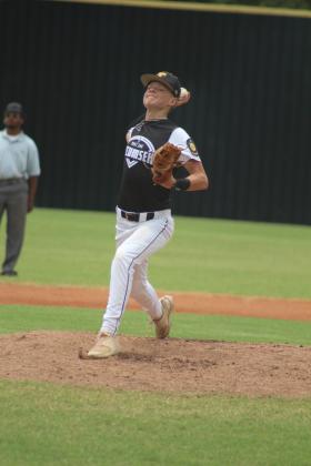 Tecumseh junior Wyatt Dodgion winds up his pitch in a summer game with Dale during the John (Rocky) Barrett Classic at Tecumseh High School on June 20. The seniors' games were held at Shawnee High School, and this is the first year for this event. Countywide &amp; Sun/Natasha Dunagan