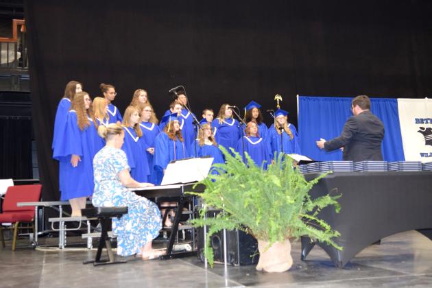 The Bethel Choir, including four seniors, sings at graduation on May 18th at Firelake Arena. Countywide &amp; Sun/Julie Talton
