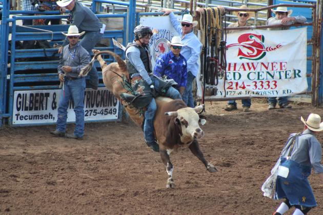 Cole Pritchard, of McBee, SC, competes in bull riding.