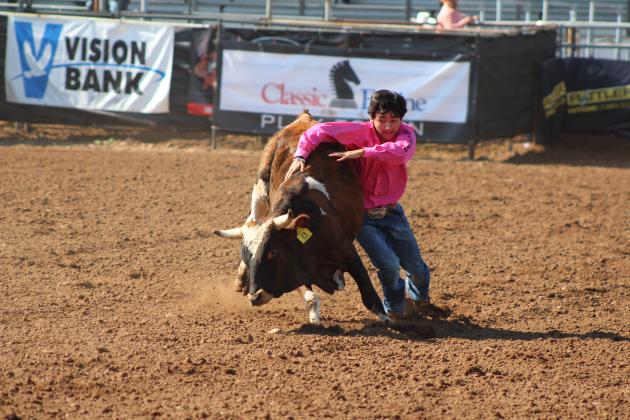 Blake Huddleston, of McLoud, sets his sights on taking the steer by the horns, July 10,  at the International Finals Youth Rodeo, held at the Heart of Oklahoma Expo Center. Countywide &amp; Sun/Natasha Dunagan