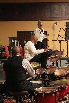 The trio of Barbara Cooks, Galian Murphy and Willie Huffman perform at the Juneteenth Reception, held at the Grand Casino Hotel and Resort on June 21. Other musical acts at the event were Anice Young, Cletis Lowe, and the Alpha Phi Alpha/Beta Eta Lambda Stomp Show. Countywide &amp; Sun/Natasha Dunagan