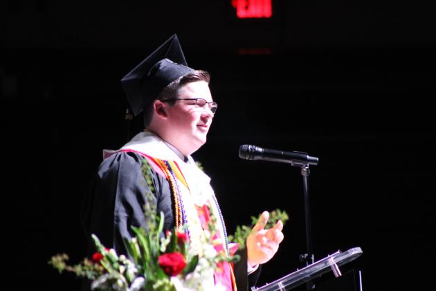 North Rock Creek Graduate Cooper Kline gives the Senior Speech at graduation on May 16. Freeland Wood was the Keynote Speaker. Countywide &amp; Sun/Natasha Dunagan