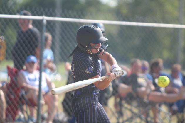 Bethel junior Alexis Williams prepares to hit a double at the Bethel home game against Maud on Aug. 12. The Lady Wildcats won by run rule, 12-0. Countywide &amp; Sun/Natasha Dunagan