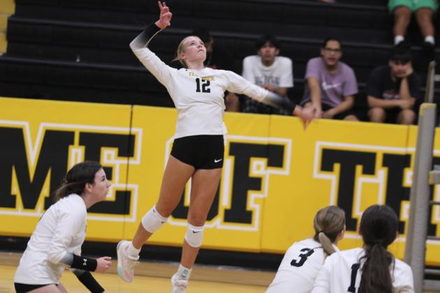 Tecumseh's Kennadee Mason prepares to attack the ball during the home match with Bethany on Aug. 20. The Lady Savages lost, 0-3 (22-25, 13-25, and 15-25). Countywide &amp; Sun/Natasha Dunagan