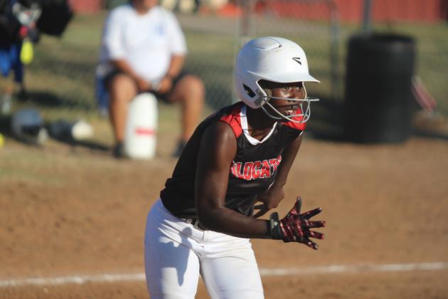 Earlsboro freshman Zeaonna McGregor runs for first during the first inning of the home game against Depew on Sept. 17. The Lady Wildcats lost, 3-9. Countywide &amp; Sun/Natasha Dunagan