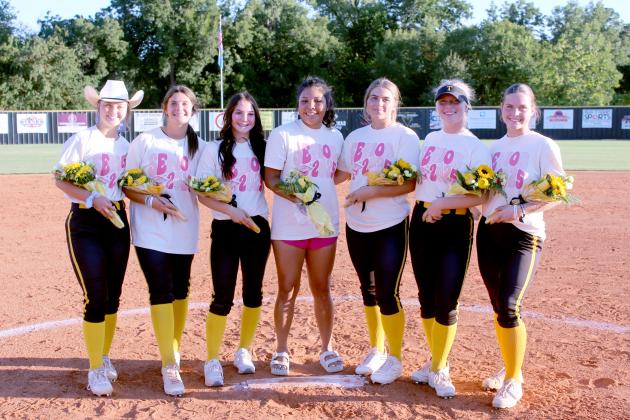 Tecumseh High School held their Fast-Pitch Softball Senior Night on Sept. 10. Those honored included Jessi Hull, Kynlee Donaghey, Vivian Hayes, Zariyah Masquas, Alyssa Norton, Aleigha McCullough and Katie Overstreet. Countywide &amp; Sun/Natasha Dunagan