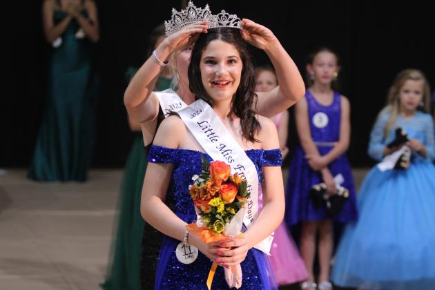 The 2023 Miss Frontier Days Aleigha McCullough crowns the 2024 Little Miss Frontier Days Madilynn Boone during the Frontier Days Pageant, held at Tecumseh Gymnasium on Sept. 22. There were 14 contestants in the Little division, ages 7-11. Miss Frontier Days will be crowned at 9:30 am on Sept. 28 in front of Tecumseh City Hall, just before the parade. Countywide &amp; Sun/Natasha Dunagan