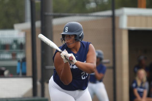 Shawnee's Karma Mason reacts to a foul ball during the Sept. 20 game at the Dale Fast-Pitch Festival held at FireLake Ball Fields, Sept. 19-20. Countywide &amp; Sun/Natasha Dunagan