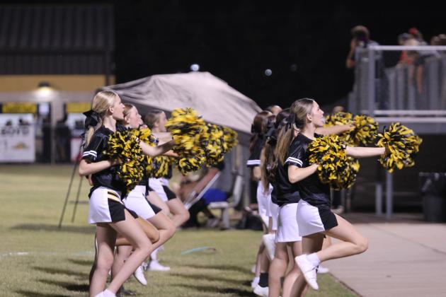 Tecumseh Cheerleaders keep spirits up during the Sept. 13 home game with Seminole. Countywide &amp; Sun/Natasha Dunagan