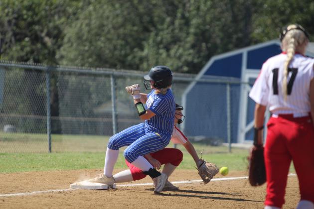 After stealing second base, Bethel junior Payton Epperley steals third in the Oct. 4 home game with Luther during the Class 3A OSSAA Fast-Pitch Regionals. The Lady Wildcats won that game, 10-2, as well as the Oct. 3 regional game against Lexington, which was 19-2. They will compete in the super regionals today (Oct. 10) in Silo at noon and 2 pm, with the "if necessary" game on Oct. 11 at noon. Countywide &amp; Sun/Natasha Dunagan