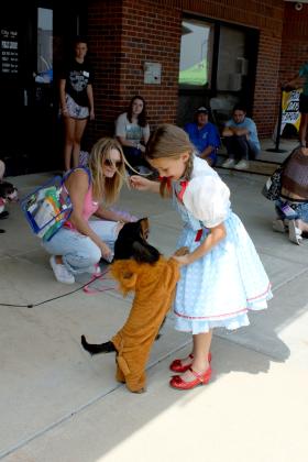 Maci Kinnamon works with her little dog, Arlo, to demonstrate a trick in the Best Trick category of the Frontier Days Dog Show on Sept. 28. Arlo won that category and got third in Best Dressed. Countywide &amp; Sun/Natasha Dunagan