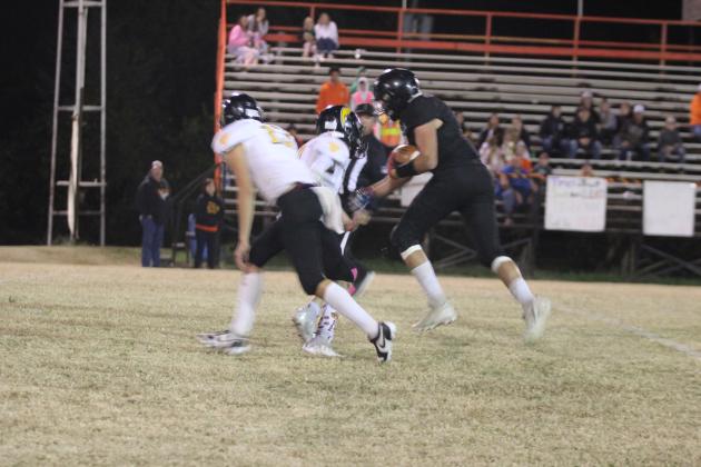 Maud junior Bowdee Brooks dodges the Midway defense on his way to a touchdown during the Homecoming game on Oct. 17. Brooks was also crowned Fall Homecoming King. Maud won, 50-0. Countywide &amp; Sun/Natasha Dunagan
