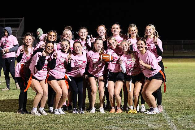 Homecoming week at North Rock Creek started with the annual Powder Puff games. The senior class won beating the Sophomore class. The refereeing class officiated the games. Photo courtesy of Gowin Photography