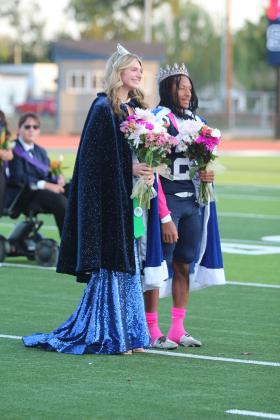 Representing Shawnee High School volleyball and football, respectively, Jordan Tash and Deetrick Beavers were crowned Queen and King during the Fall Homecoming ceremony on Oct. 18. Countywide &amp; Sun/Natasha Dunagan