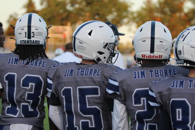 The Shawnee High School football jerseys all displayed the name of Sac &amp; Fox member Jim Thorpe on Jim Thorpe Night, Sept. 27, and they were paid for by the Sac &amp; Fox tribe. Countywide &amp; Sun/Natasha Dunagan