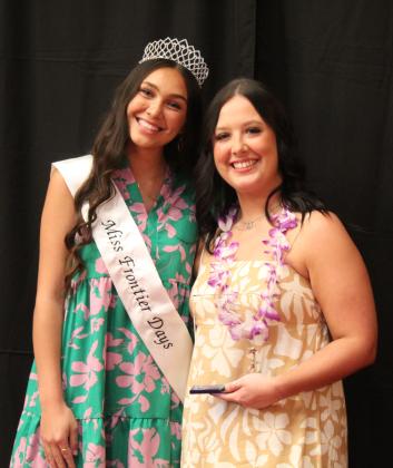 Miss Frontier Days Jalee Meyers presents the Volunteer of the Year Award to Madison Farmer, with Athletico, during the Tecumseh Chamber of Commerce Annual Meeting &amp; Awards Banquet, held at the Grand Casino Hotel and Resort on Nov. 21. Countywide &amp; Sun/Natasha Dunagan