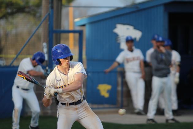 Bethel junior Zack Jennings keeps his eye on the ball before hitting a double during the second game with Okmulgee on March 24. The Wildcats won both games in the double header, 16-2 and 16-5. Natasha Dunagan, Countywide &amp; Sun