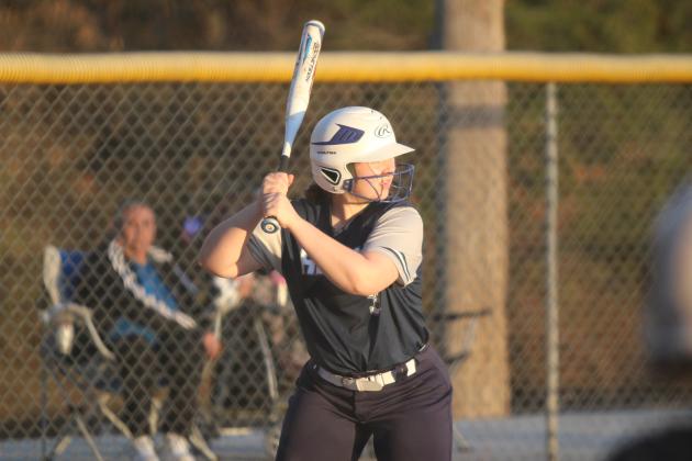 Asher freshman Chloee Dobbs prepares to hit a single during the March 7 double header with Wewoka. The Lady Indians won both games, 15-0 and 18-3. Countywide &amp; Sun/Natasha Dunagan