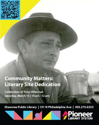 Oklahoma Literary site dedication for Tony Hillerman at Shawnee Public Library