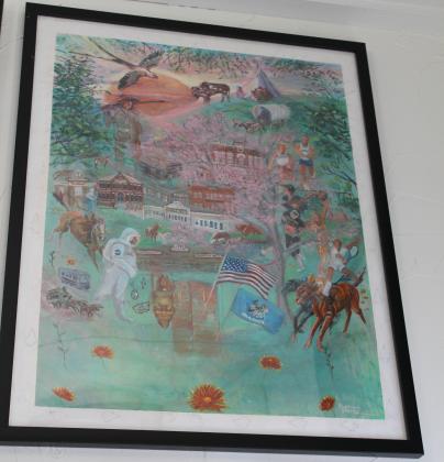 Prints of this painting by Barbara Hertz, which celebrated the Tecumseh Centennial, will be in a silent auction during the Tecumseh Museum's 30th Anniversary Open House on April 19 from 10 am to 2 pm. Natasha Dunagan, Countywide &amp; Sun