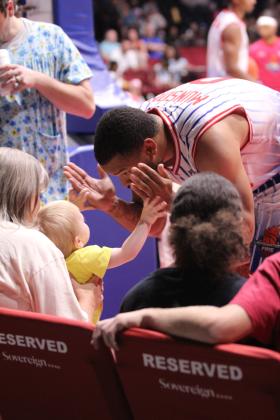 Deshawn Munson plays peekaboo.