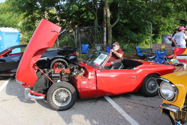A 1966 Triumph Spitfire, owned by John Bourland of Earlsboro was one of the many vehicles in the Downtown Auto at Sundown Car Show in Shawnee on June 14. Bourland said he owned a similar British car in high school, and he has had this one for four years.