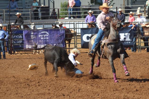Dally Trussell steer wrestling in the IFYR, July 11.