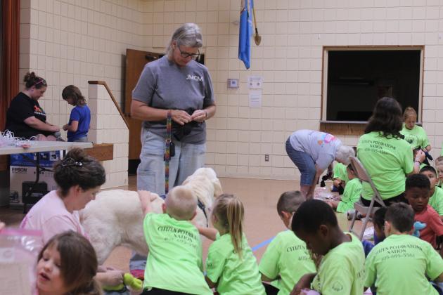 Making Muttigree buddies and petting Maggie.