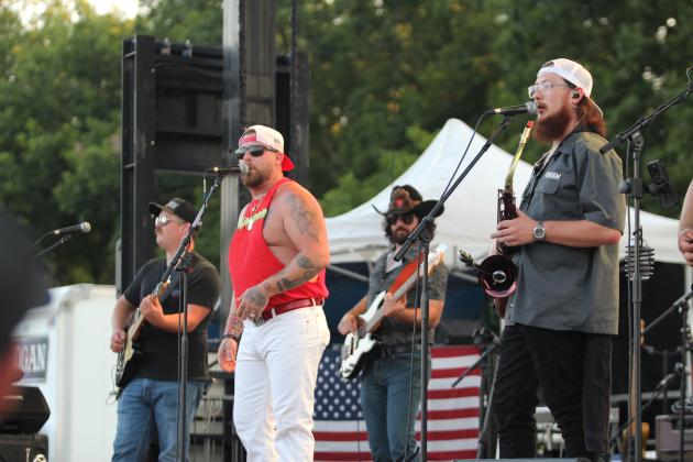 Jesse Keith Whitley, second from left, and his band perform on Aug. 9 at the FireLake Fireflight Balloon Festival. Whitley is the son of Lorrie Morgan and the late Keith Whitley and the grandson of Grand Ole Opry legend George Morgan. Craig Wayne Boyd and Ricochet also played that evening, and Cam Allen performed on Aug. 8. All concerts, festival admission and parking were free.