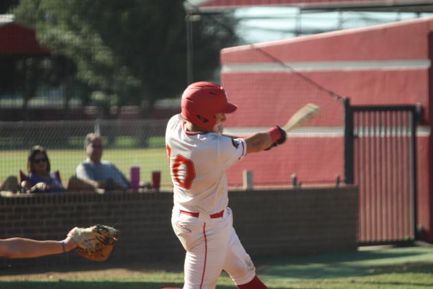 Dale senior Wyatt Seeley makes contact while at bat.