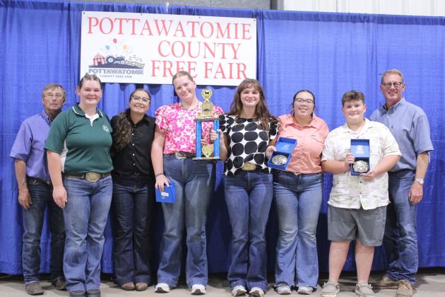The Sheep Herdsman Award, sponsored by the Pottawatomie County Free Fair Board, went to Dale FFA and 4-H during the Awards on Sept. 6.