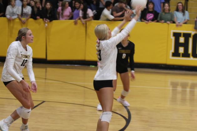 Tecumseh sophomore Kopelyn Taylor keeps the ball in play.