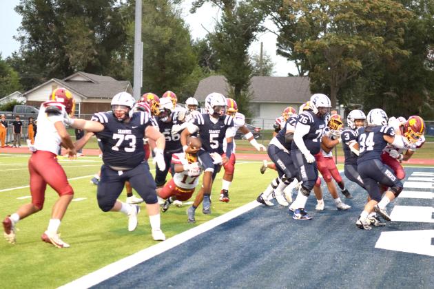 SHS's QB Braylon Lassiter takes one into the end zone for the second touchdown of the night.  The Shawnee Wolves won their season opener at home against PC North on Sept. 5 32-19 (last year PC North beat SHS 35-3 last season). Julie Talton, Countywide &amp; Sun