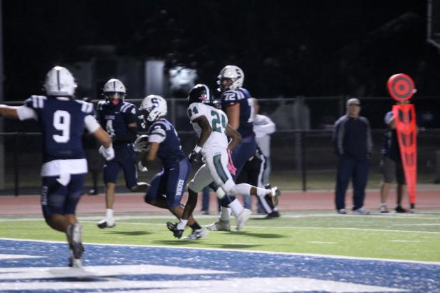 Shawnee senior Tate McClendon makes a touchdown during the second quarter of the Oct. 23 homecoming game against Tulsa's Edison Prep.