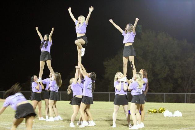 Bethel High School Cheerleaders perform at halftime.